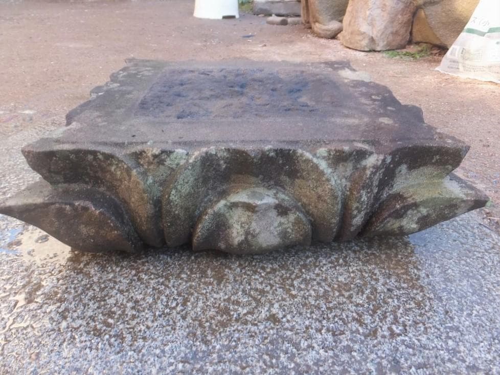 希少品・四角蓮華台石・飾り台・盆栽台