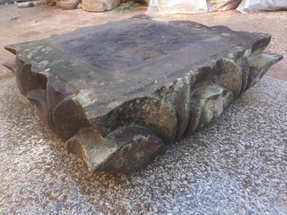 希少品・四角蓮華台石・飾り台・盆栽台