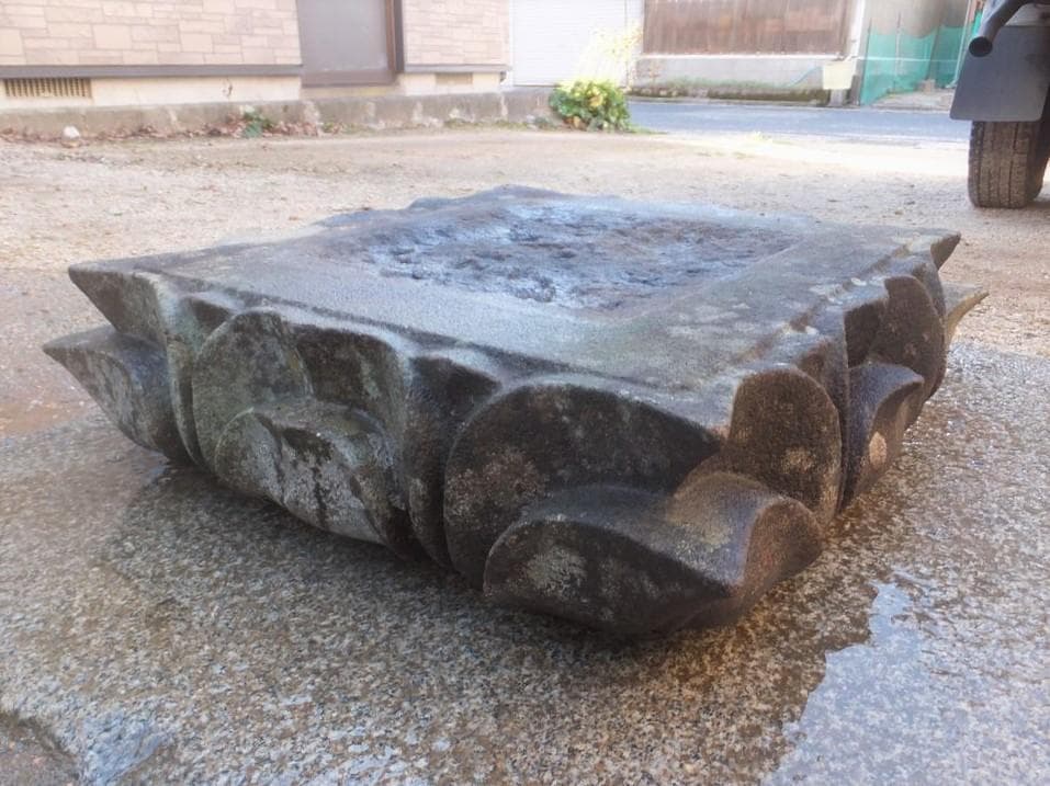 希少品・四角蓮華台石・飾り台・盆栽台