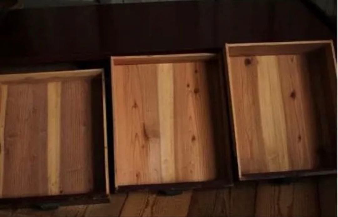 古い木製の机　引き出し8杯　両袖文机　古家具　時代家具