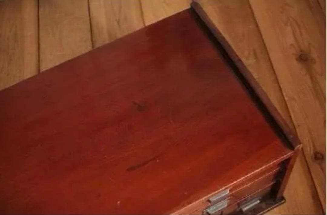 古い木製の机　引き出し8杯　両袖文机　古家具　時代家具