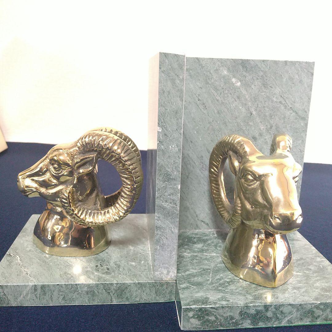 A959 ブックエンド Taiwan製 大理石 みかげ石 アニマル 2.5kg