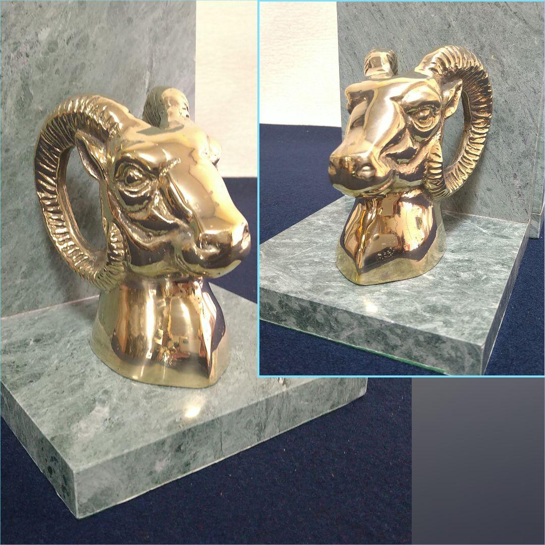 A959 ブックエンド Taiwan製 大理石 みかげ石 アニマル 2.5kg