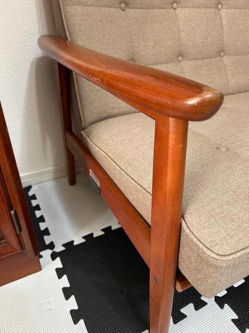 カリモク60＋カリモク　Kチェア 2シーター ソファ　ベージュ　2人掛け