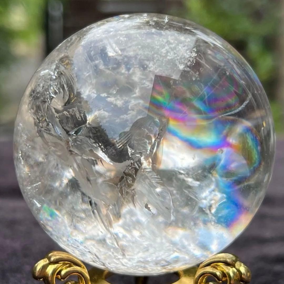 ✮超目玉✮☆美宝珠☆極品極上 水晶玉✨レインボー レムリアンシード 丸玉 天然石