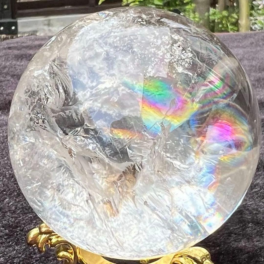 ✮超目玉✮☆美宝珠☆極品極上 水晶玉✨レインボー レムリアンシード 丸玉 天然石