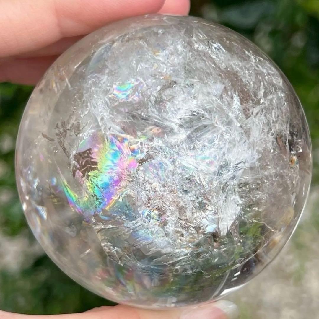 ✮超目玉✮☆美宝珠☆極品極上 水晶玉✨レインボー レムリアンシード 丸玉 天然石