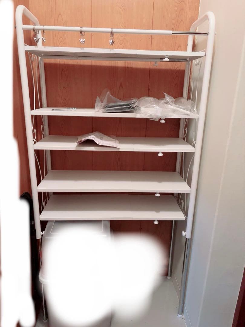 シューズ　ラック 調整可能 幅70.5〜106.5cm 伸縮 カーテンバー付き