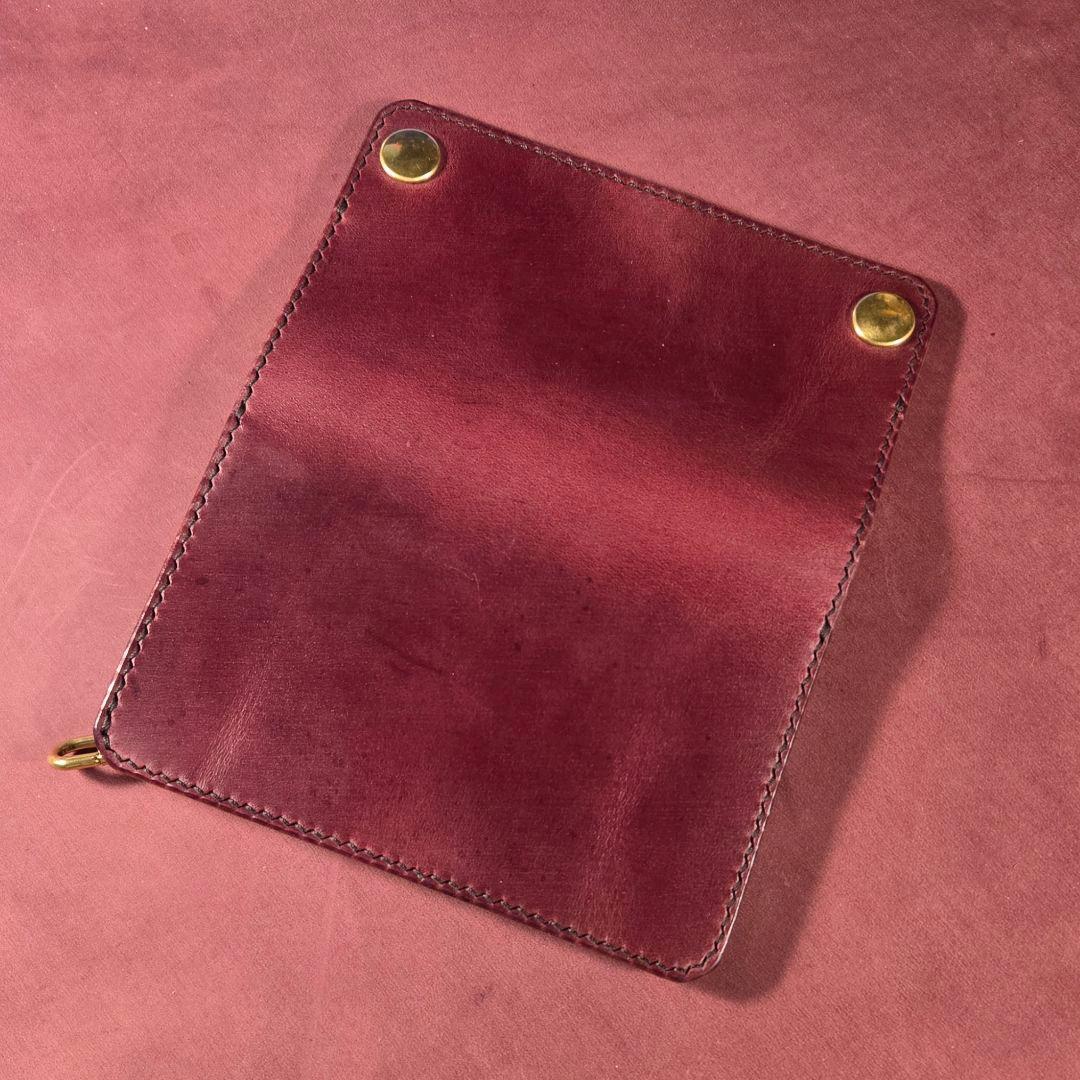 266 ミドル トラッカーウォレット イタリアンレザーTEXAS【ワイン