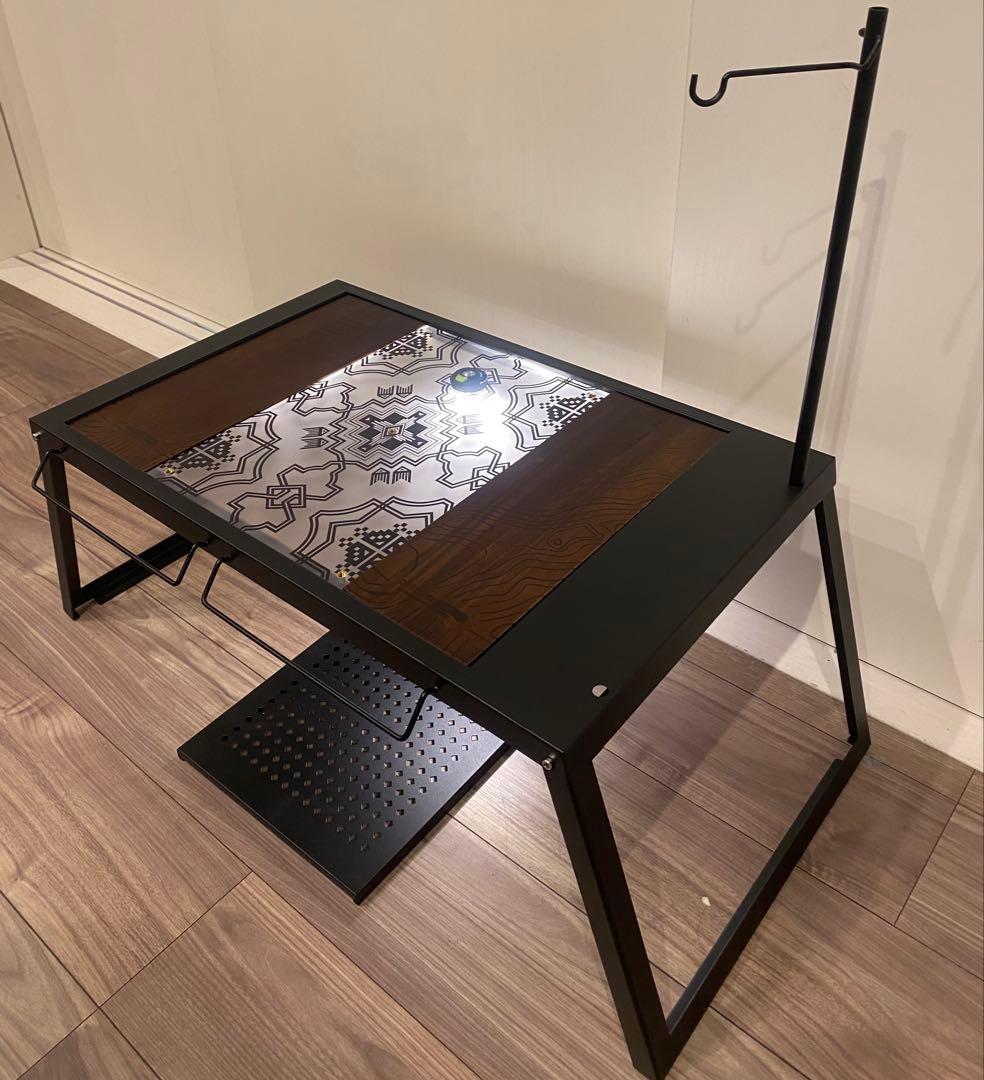 IGTテーブル アクリル天板＋ビルトインLEDライト 木製おしゃれ天板2枚セット