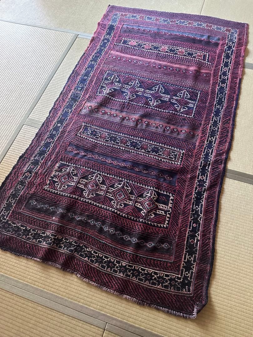値下げ　年代もの手織り キリム　ヴィンテージ ラグ