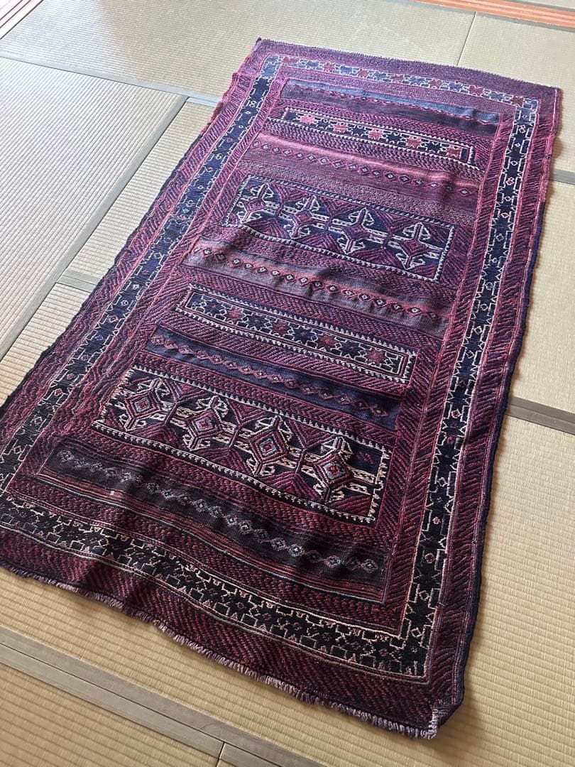 値下げ　年代もの手織り キリム　ヴィンテージ ラグ