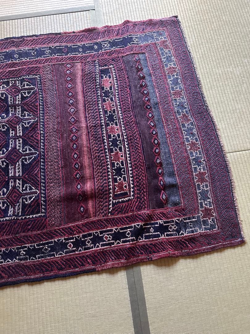 値下げ　年代もの手織り キリム　ヴィンテージ ラグ