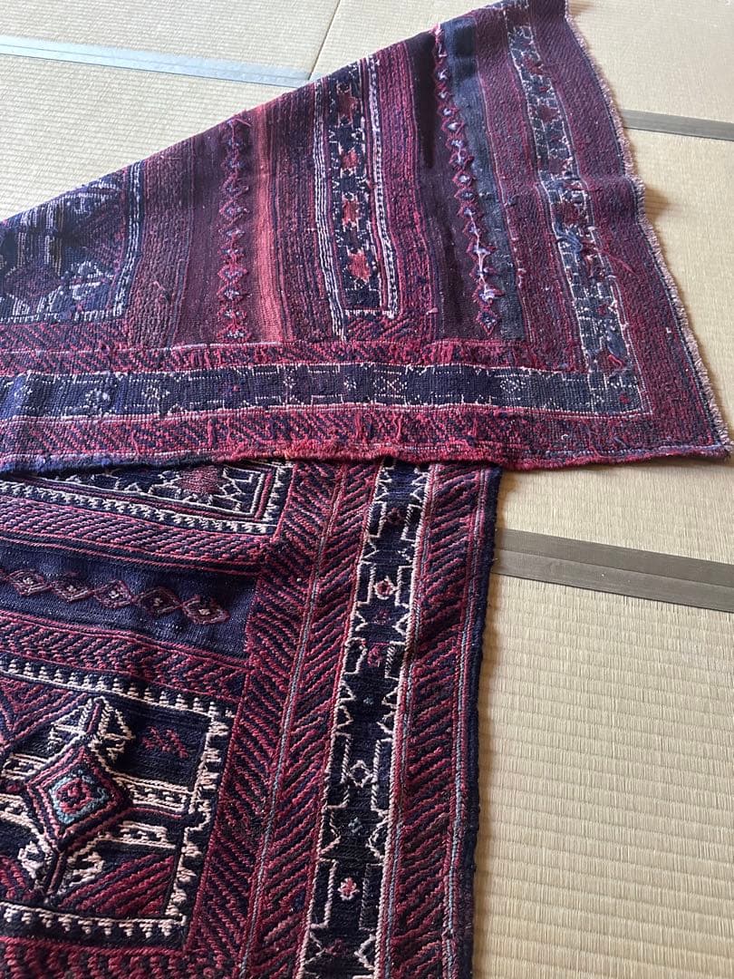 値下げ　年代もの手織り キリム　ヴィンテージ ラグ