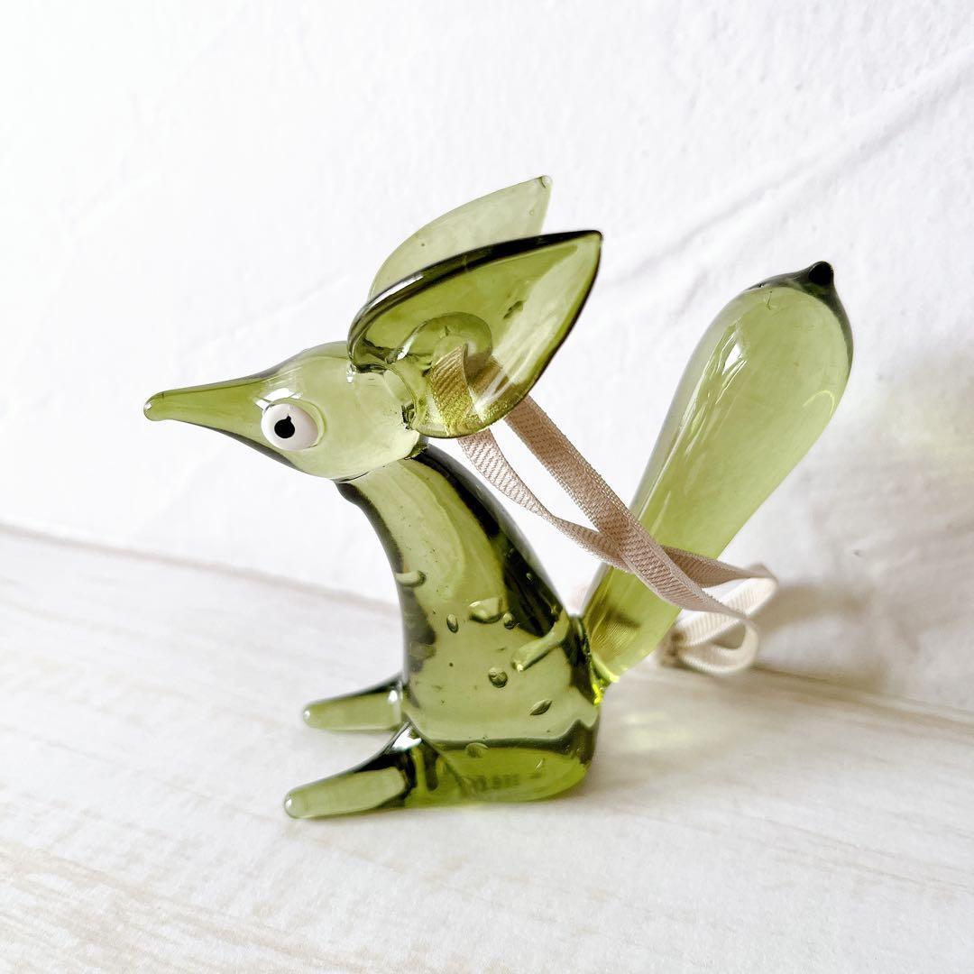 ♡イッタラ オーナメント　ヴルペス　グリーン　オーナメント　ガラス　キツネ