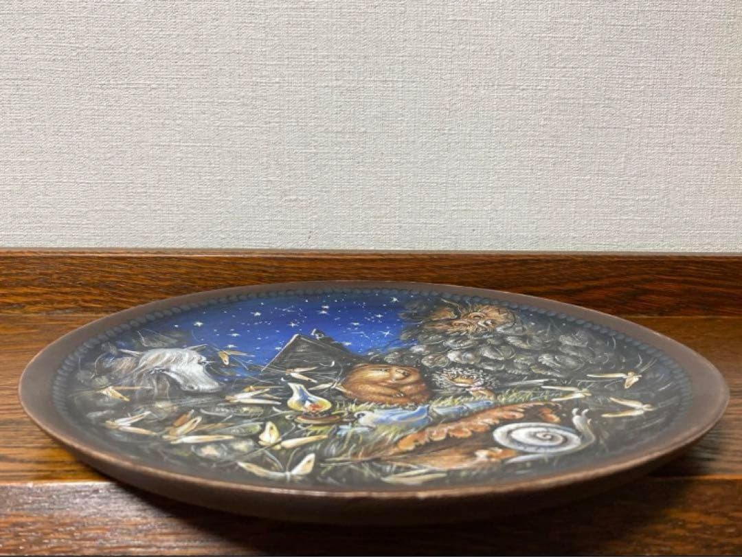 ロシア雑貨☆『霧の中のハリネズミ』木製トレー　壁掛け飾り マトリョーシカ