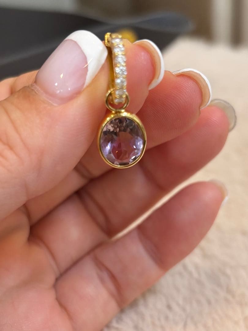 アメトリン ピアスチャームk18YG