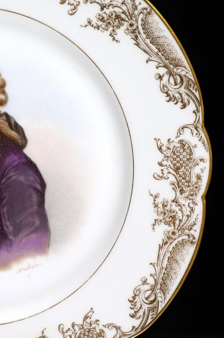 オールド・セーブル 1846年製 金彩 大型 24cm ルイ16世 飾り皿