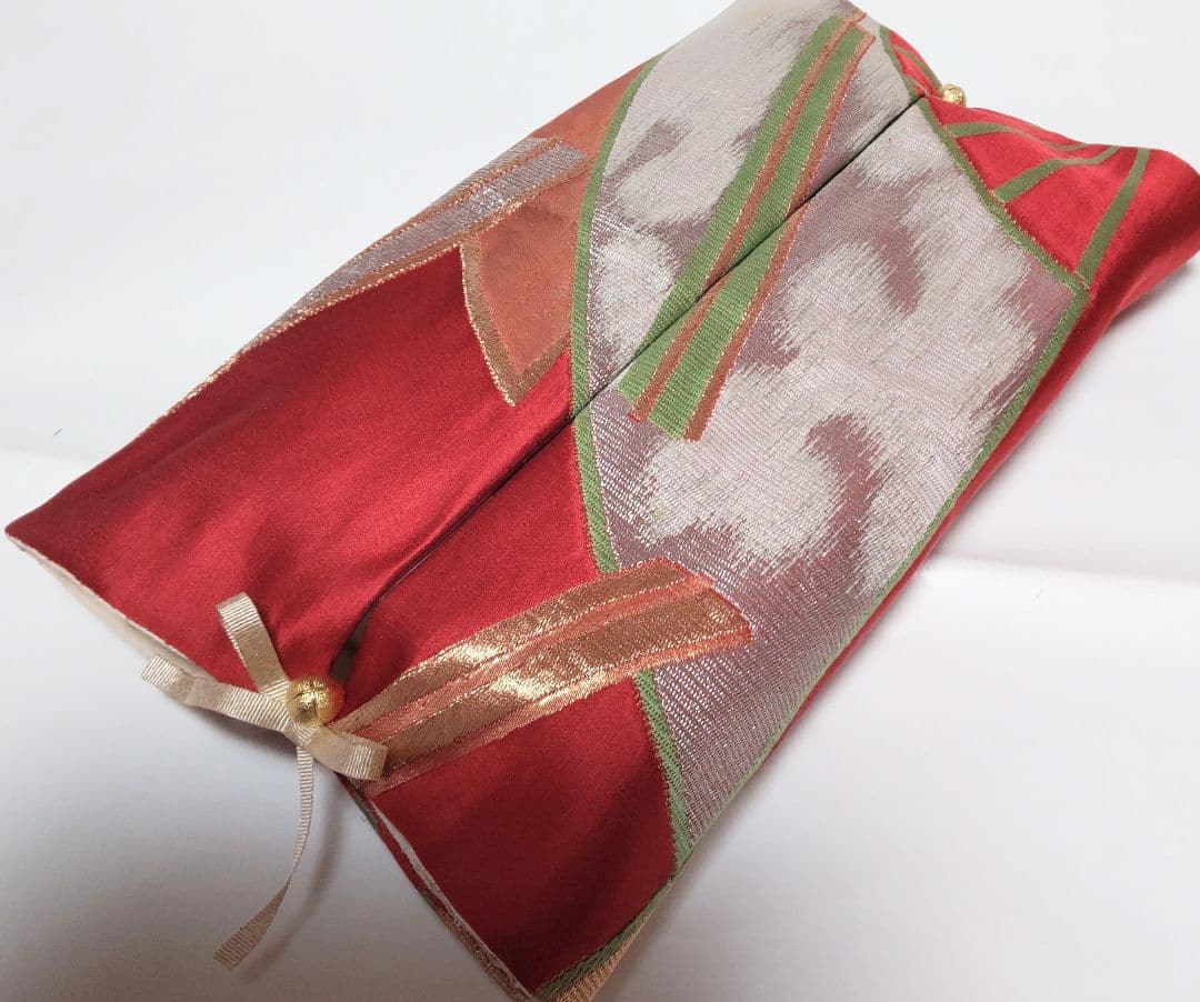 【売却済】セール!!正絹袋帯リメイククッションカバー&ティッシュBOXカバー