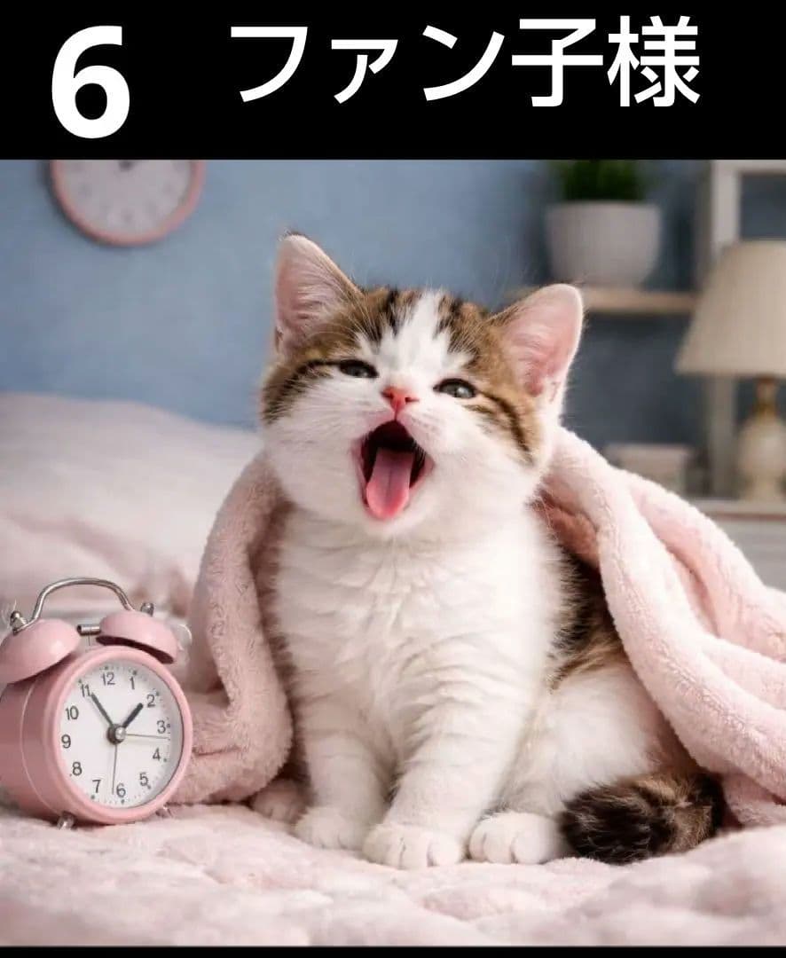 オーダーページ 5017 ハンカチねこ&目覚まし時計で柄 ハンドメイド2/12