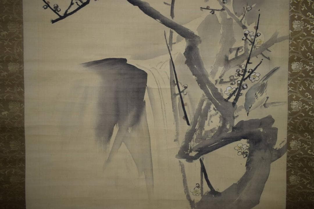 模写/圓山応挙/円山応挙/白梅に鴬図/絹表装/布袋屋掛軸HI-74 - メルカリ