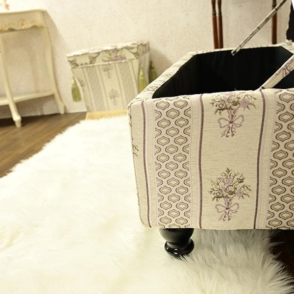 お値下げ！　薔薇柄　収納　ベンチボックス　スツール　ロココ調　お姫様　新品　人気