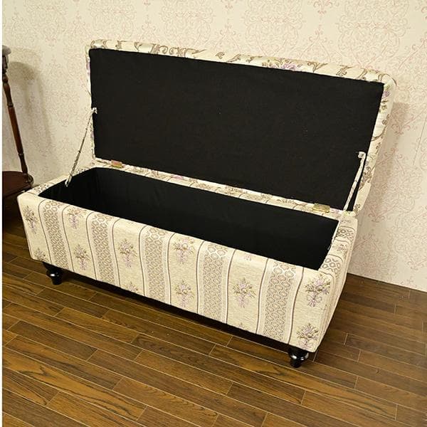 お値下げ！　薔薇柄　収納　ベンチボックス　スツール　ロココ調　お姫様　新品　人気