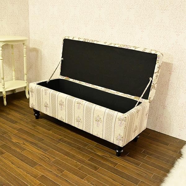 お値下げ！　薔薇柄　収納　ベンチボックス　スツール　ロココ調　お姫様　新品　人気