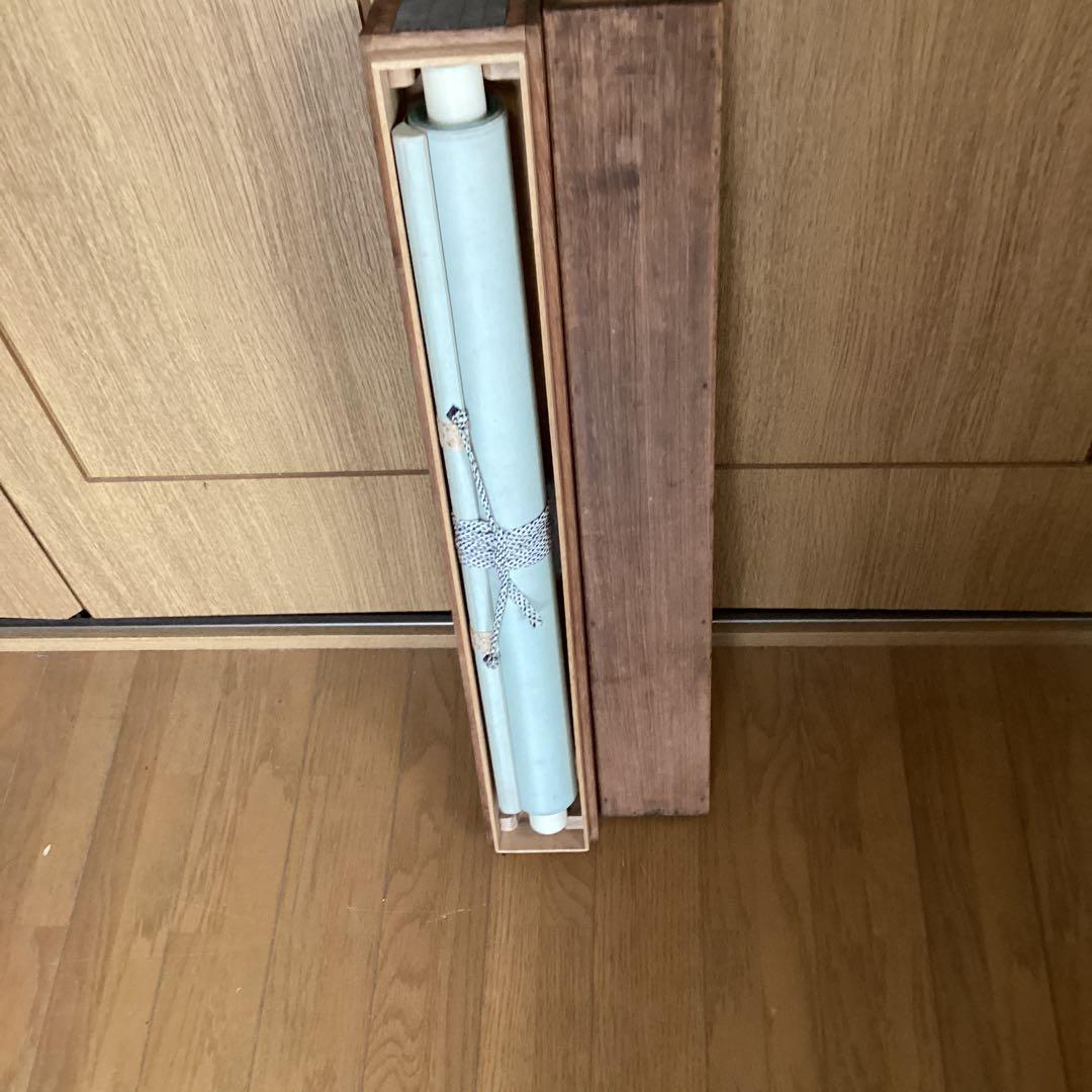 野村雪江　　絹本着色　【　秋の瀑布図　】　合箱　　肉筆　掛軸一幅　　模写　190