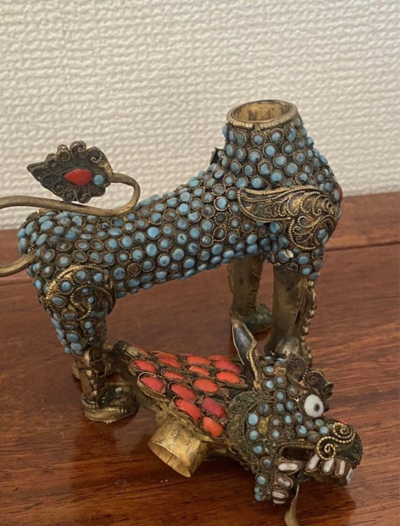 中国緣起物  麒麟置物  铜製民国唐物