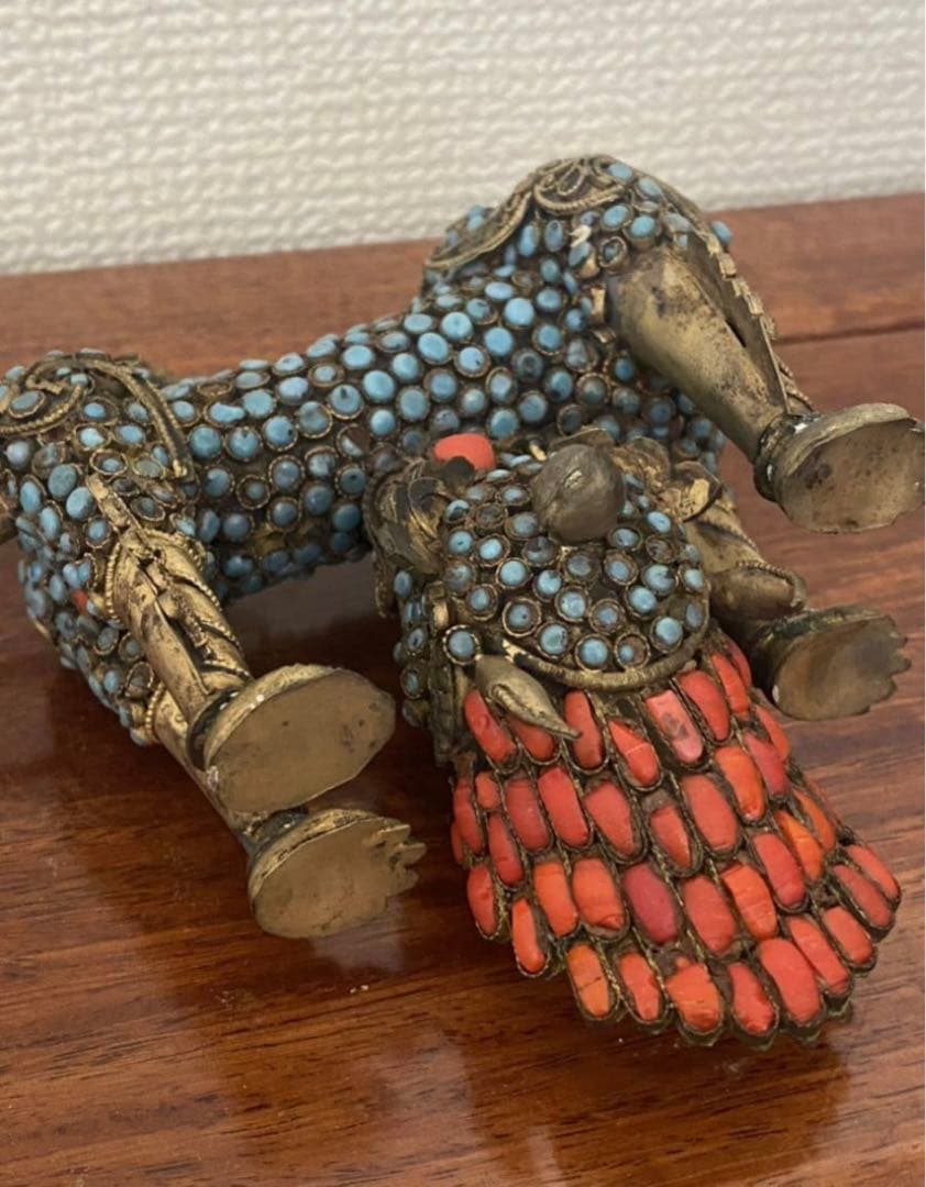 中国緣起物  麒麟置物  铜製民国唐物