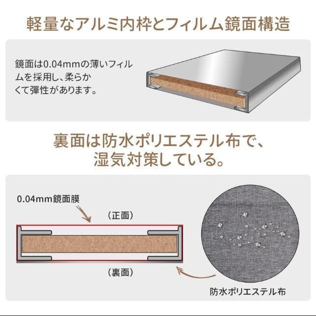 割れない鏡 フィルムミラー ダンス 幅80cm 鏡 全身鏡 姿見