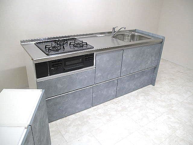 【展示品】クリナップ ラクエラ システムキッチン W212ｃｍ（約）石目調グレー