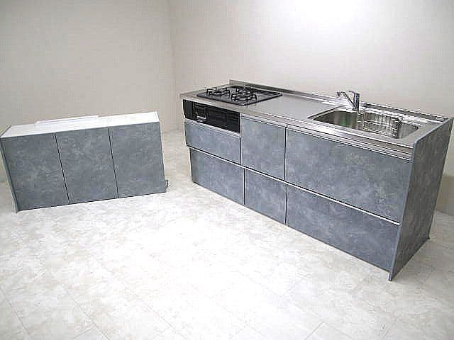 【展示品】クリナップ ラクエラ システムキッチン W212ｃｍ（約）石目調グレー