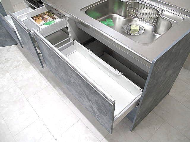 【展示品】クリナップ ラクエラ システムキッチン W212ｃｍ（約）石目調グレー