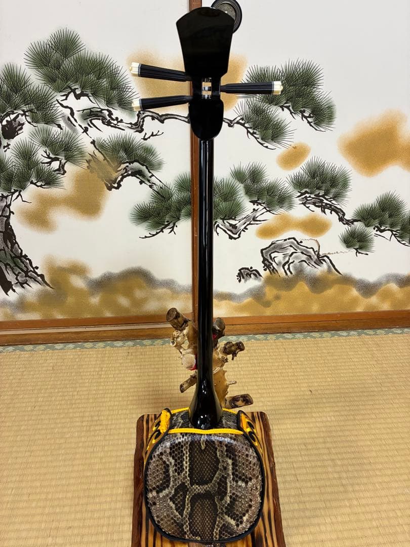 沖縄三線！貴重！知念大工型！本蛇皮！本張り！【一枚張り】⑥⑭