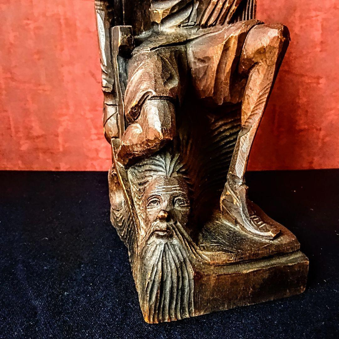 '60s スペイン◆ヴィンテージ◆木製 ブックエンド◆ドン・キホーテ◆手彫り