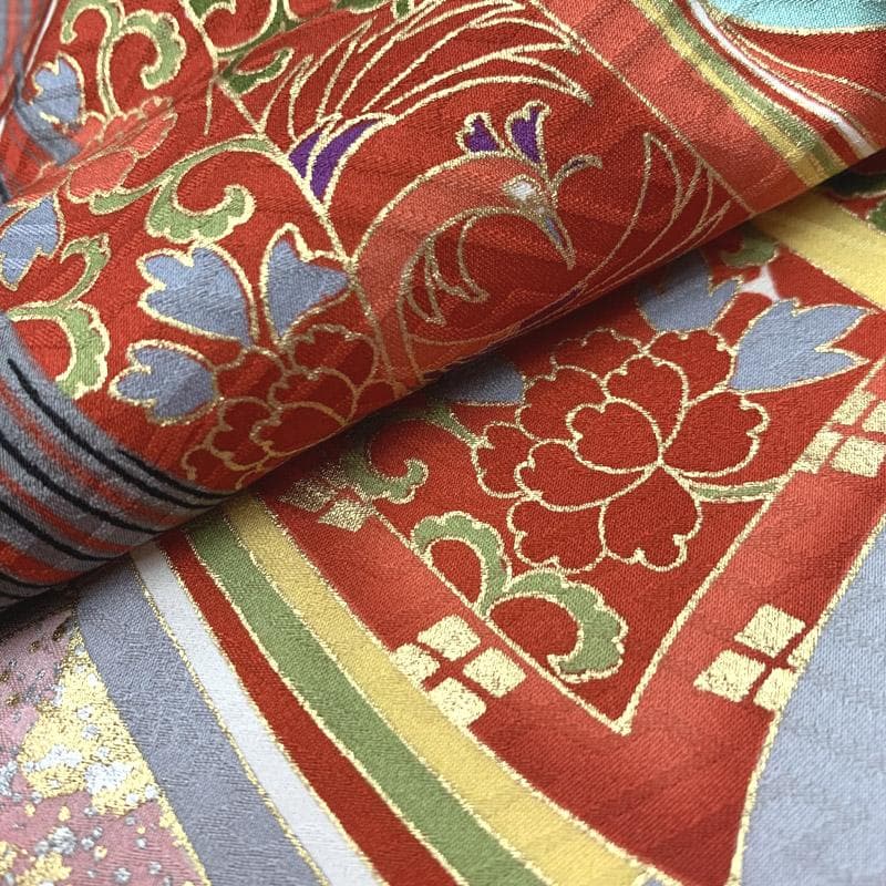 511ag25■七五三 七歳 女児 着物&袋帯 桜 姫 緑■美品