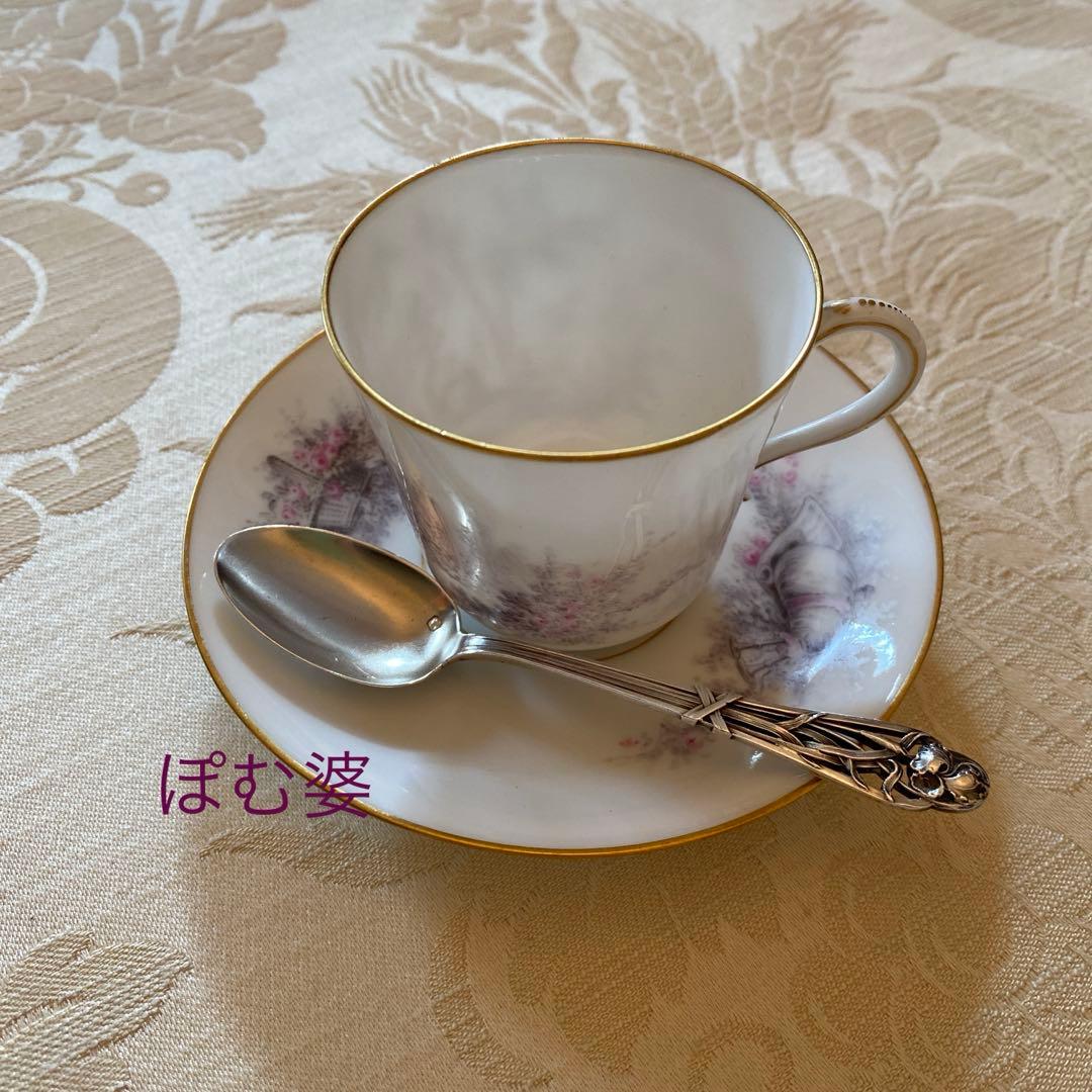 【フランス／Henin & Cie】純銀／コーヒースプーン １本 「アイリス」