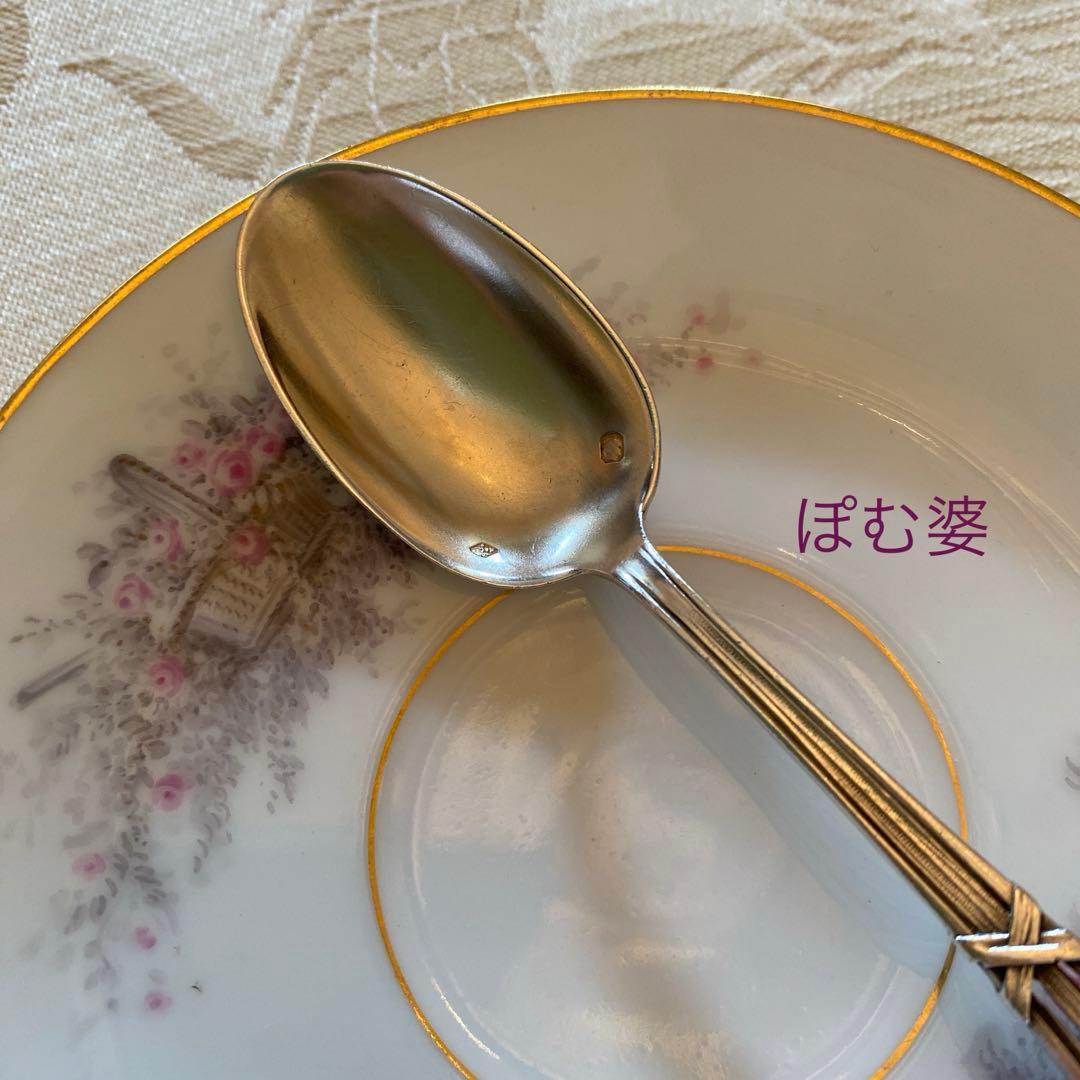 【フランス／Henin & Cie】純銀／コーヒースプーン １本 「アイリス」