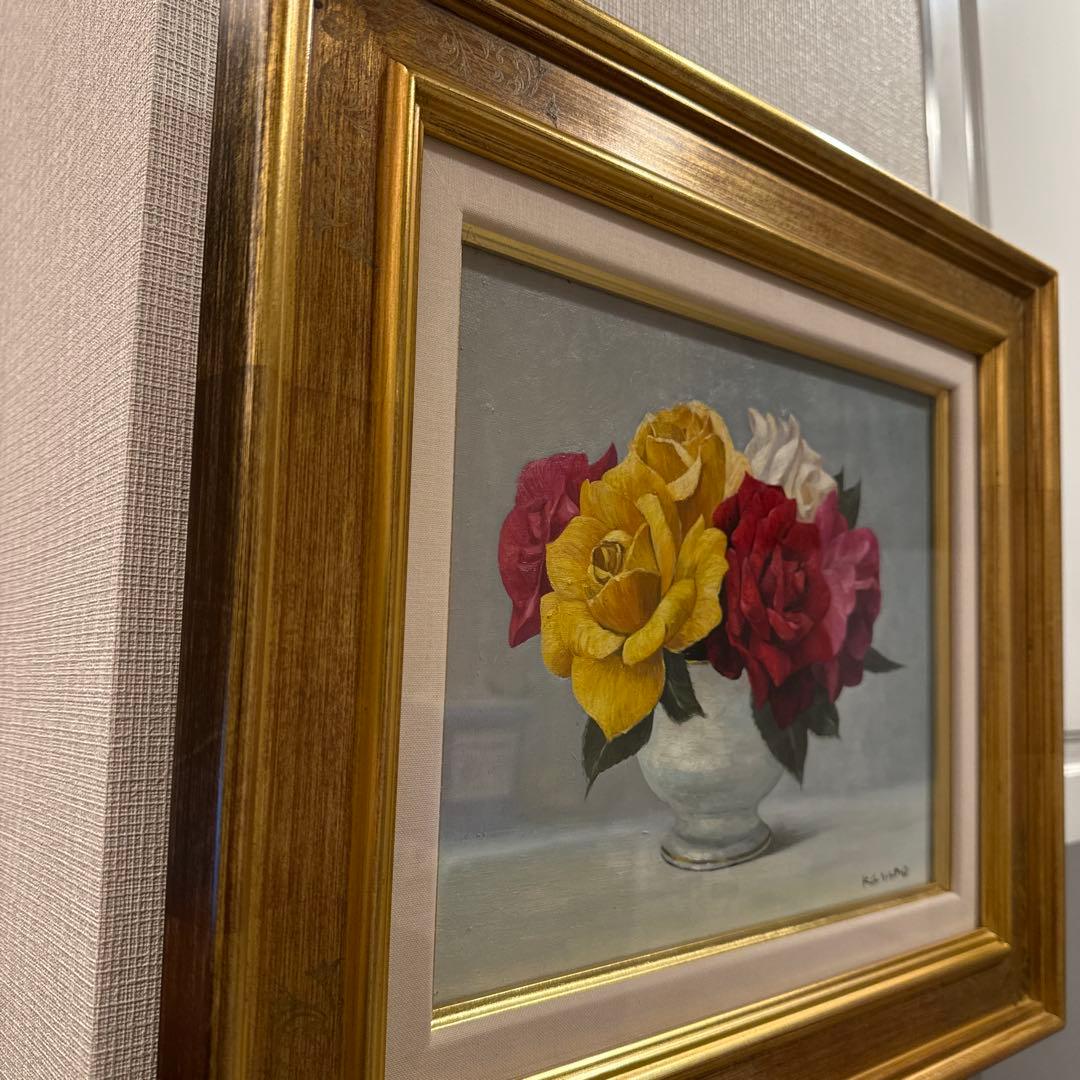 【真作】糟野勝美　バラ