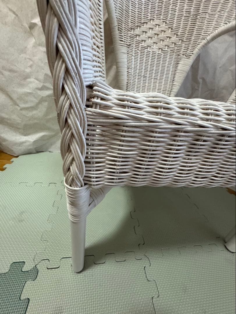 廃盤品 希少 ニトリ ラタン ラタン家具 籐家具 ラタンチェア ホワイト