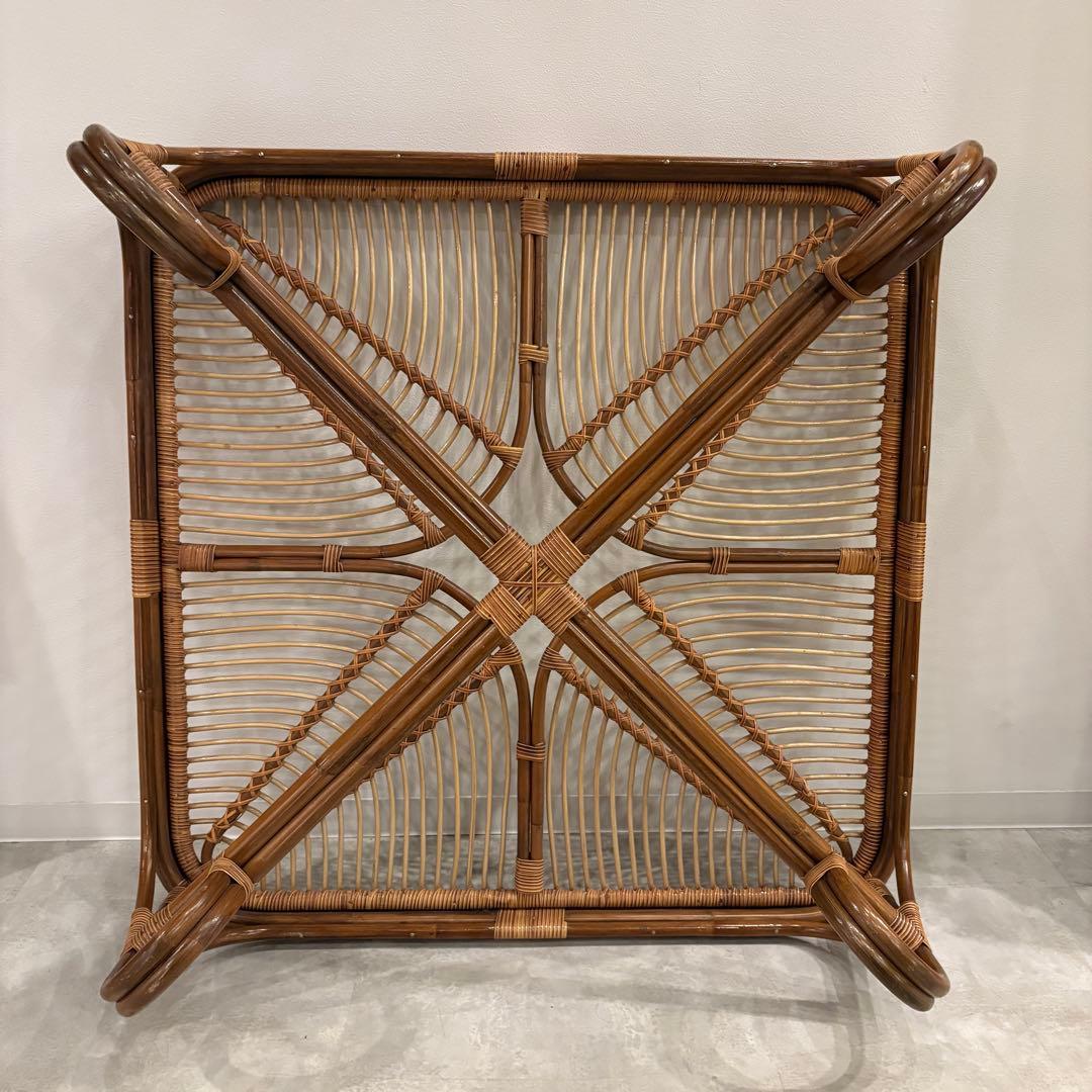 ラタン　ローテーブル　ガラス天板　美品