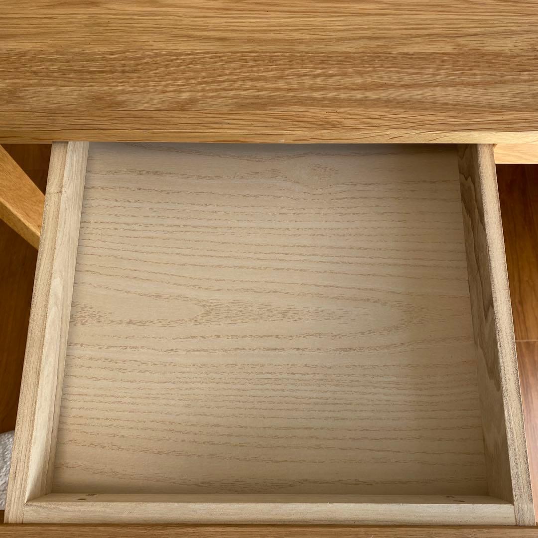 ☆ai☆【無印良品】オーク無垢材デスクと上置き棚セット