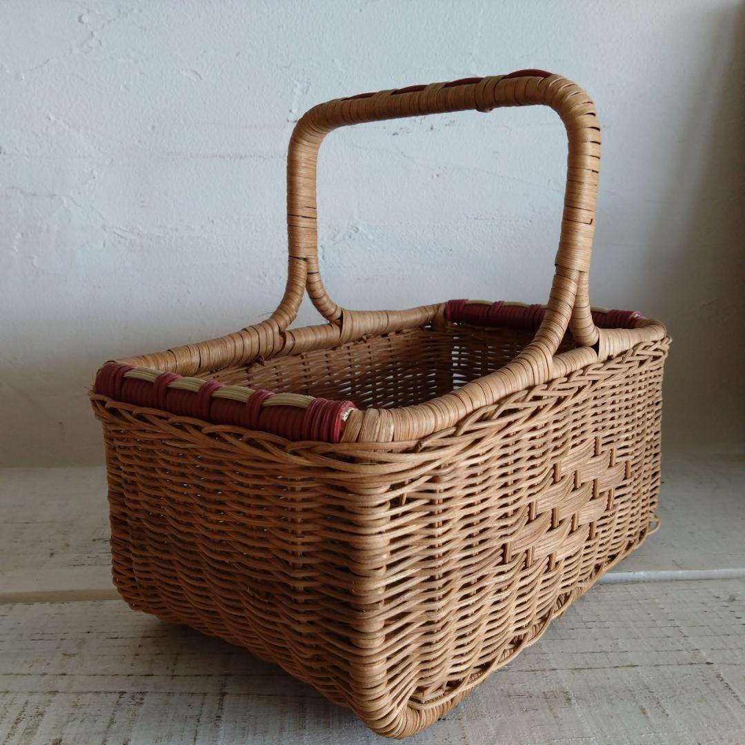 ラタン製バスケット　大　小　2個セット