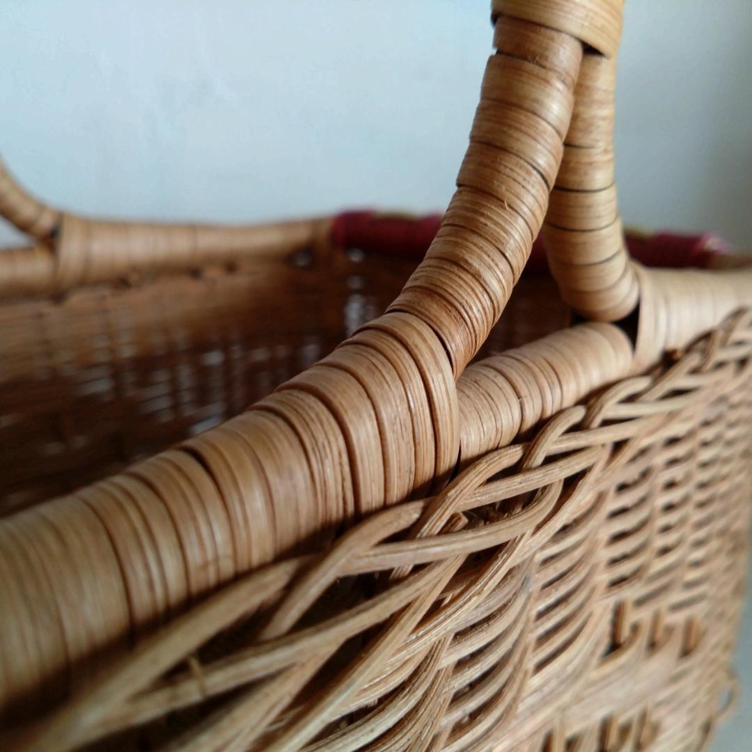 ラタン製バスケット　大　小　2個セット