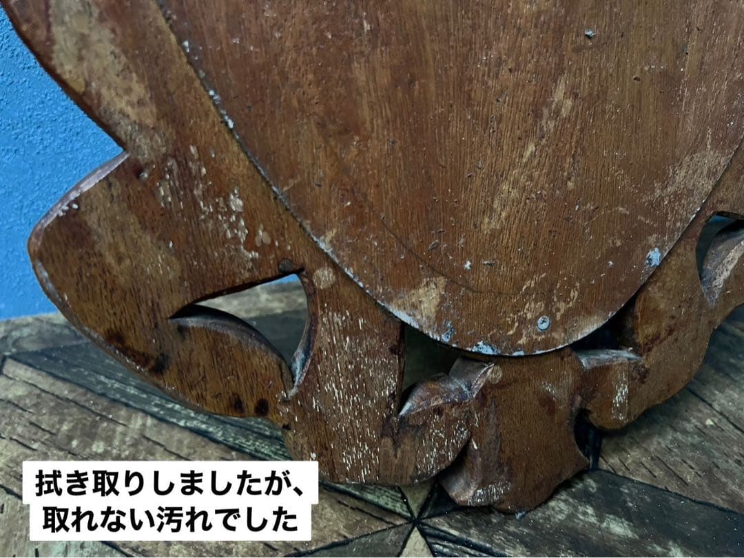 S-fam＊大きめ 木彫り 壁掛けミラー 鏡 インテリア アンティーク