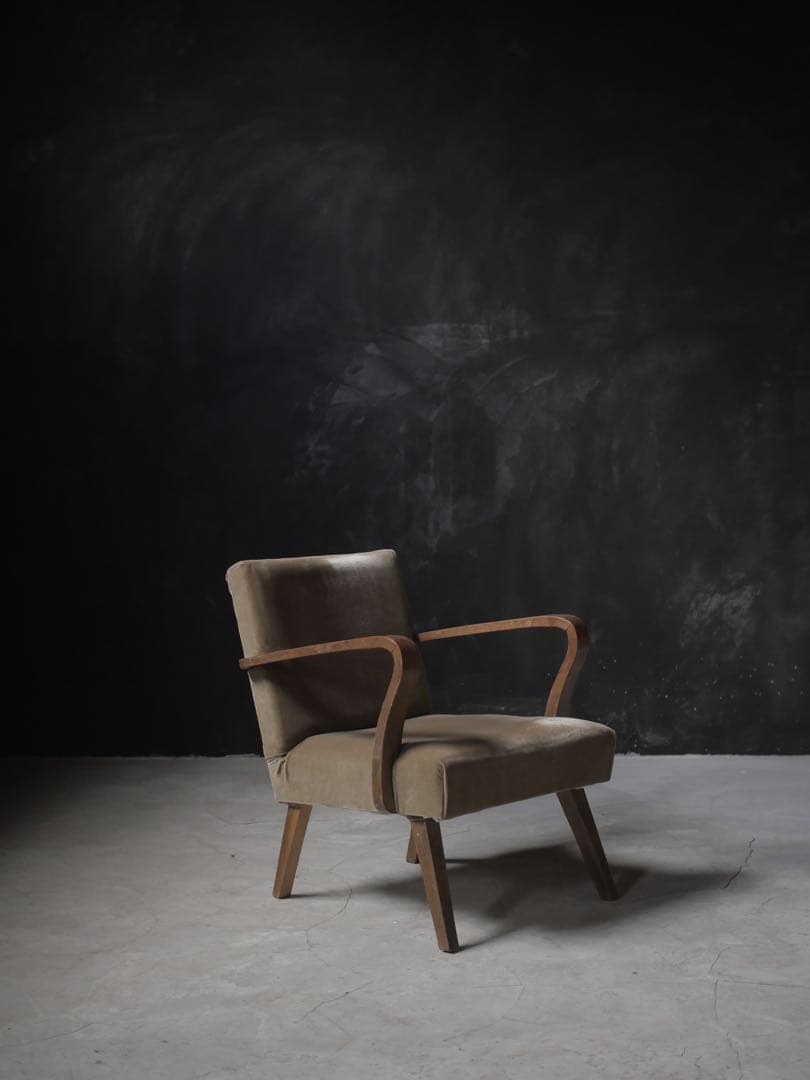 張替え済　ソファ　1人掛けソファ　椅子　古家具　アンティーク昭和レトロ　大正浪漫