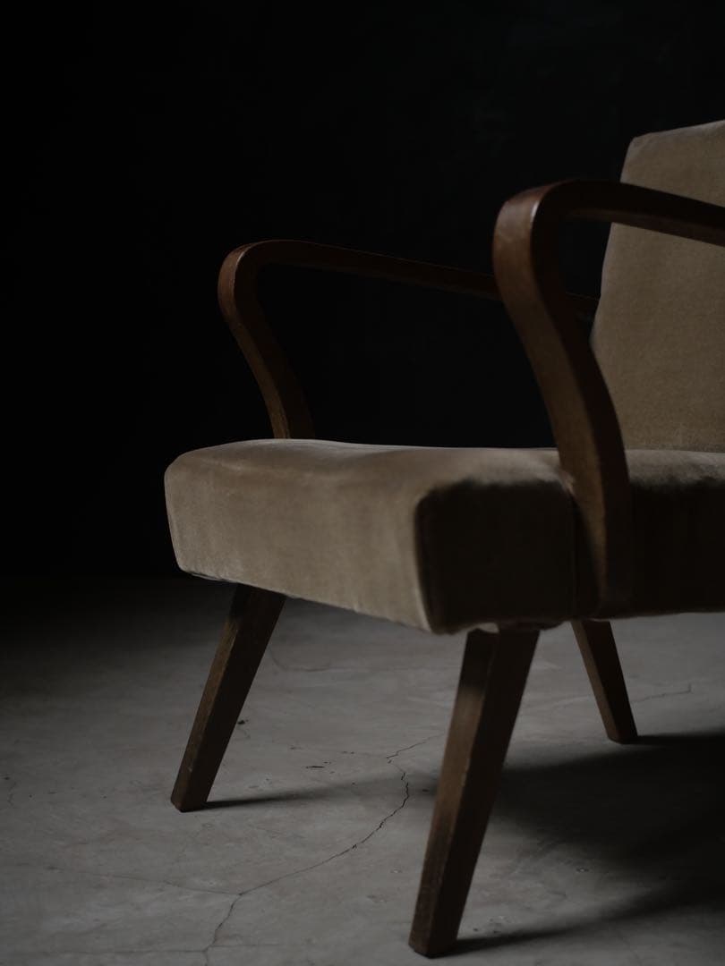 張替え済　ソファ　1人掛けソファ　椅子　古家具　アンティーク昭和レトロ　大正浪漫