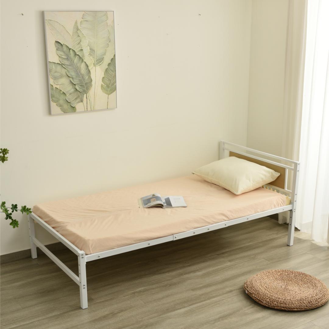 パイプベッド シングル ベッド 宮 三段階高さ調整可 スチール 耐震 ベッド